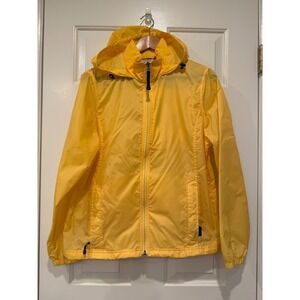 LL Bean Womens Yellow Lightweight Hooded Jacket - Size Medium